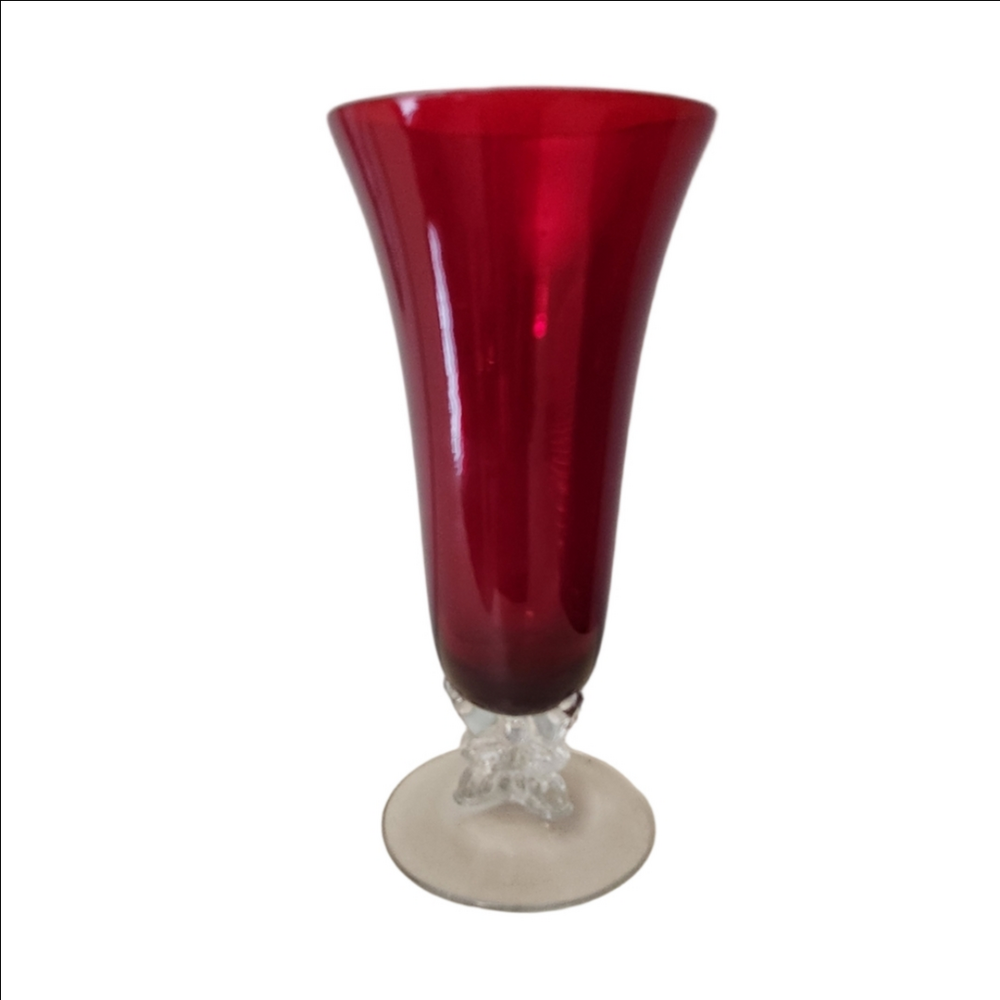 Elegant Fostoria Ruby Red Vase